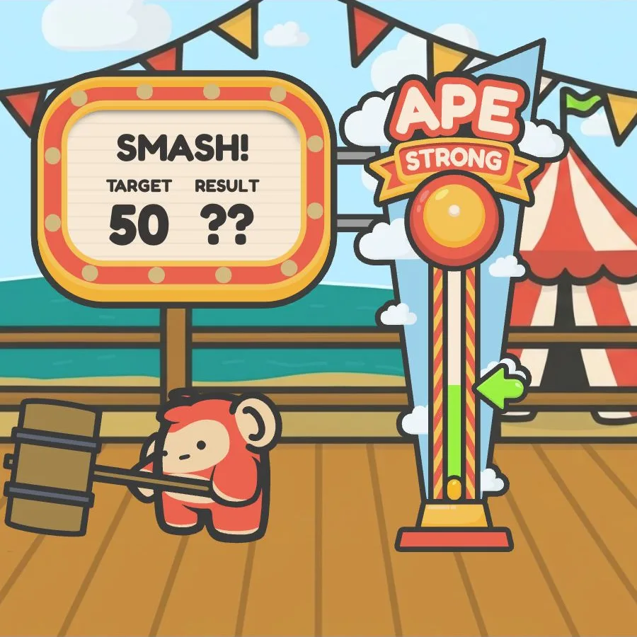 Ape Strong: game interface captured from the supplied game page without playing.