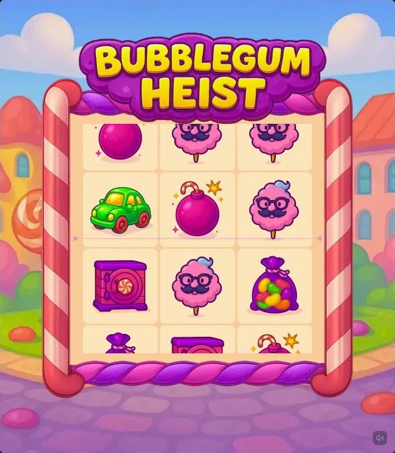 Bubblegum Heist: game interface captured from the supplied game page without playing.
