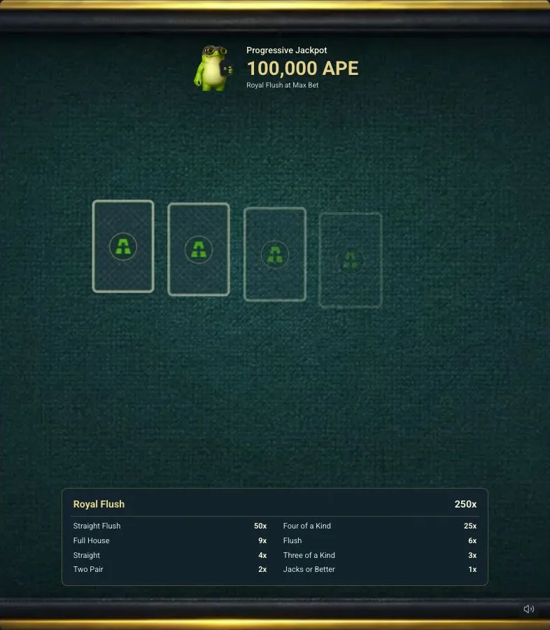 Gimboz Poker: game interface captured from the supplied game page without playing.