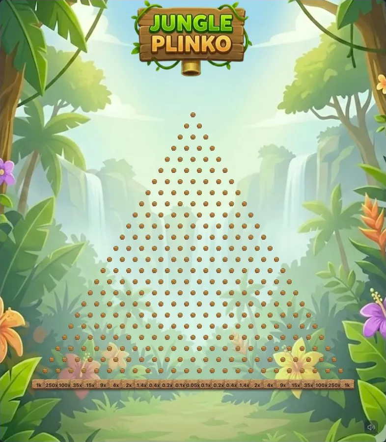 Jungle Plinko: game interface captured from the supplied game page without playing.