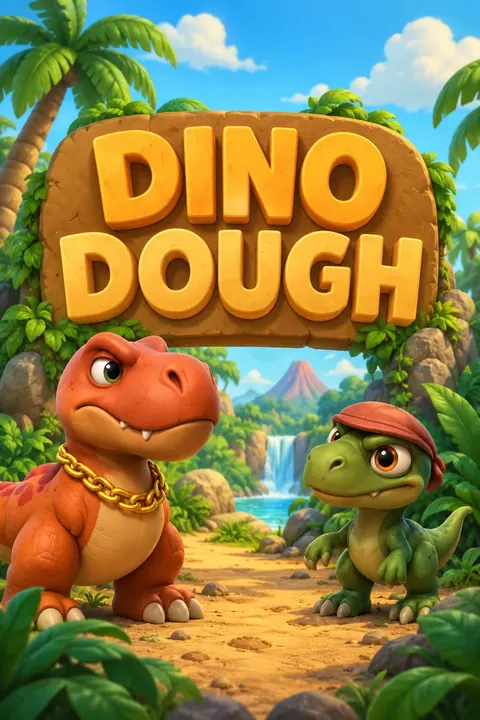 Dino Dough portrait cover adapted from the creator’s original artwork